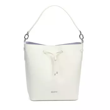 Сумка мешок из кожи молочного цвета