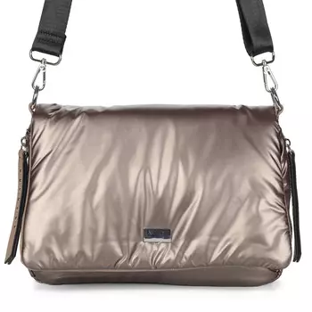 Сумка мессенджер бронзового цвета из комбинированных материалов