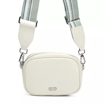 Сумка мессенджер из кожи молочного цвета