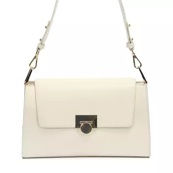 Сумка мессенджер из кожи молочного цвета