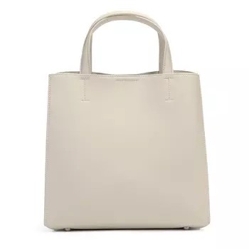 Сумка тоут из гладкой кожи рисового цвета