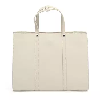 Сумка тоут из кожи молочного цвета