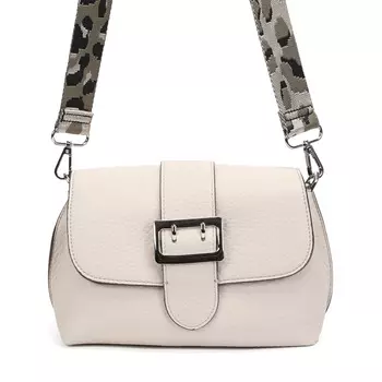 Светло-бежевая сумка мессенджер из экокожи