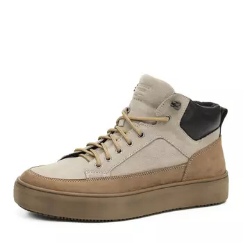 Светло-бежевые зимние кеды из бархатистого велюра