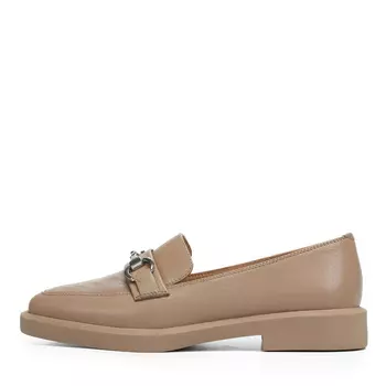 Темно-бежевые лоферы из кожи