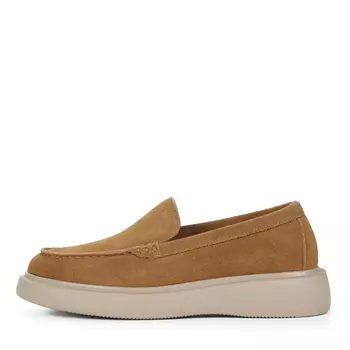 Темно-бежевые лоферы из натурального велюра