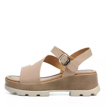 Темно-бежевые сандалии из кожи