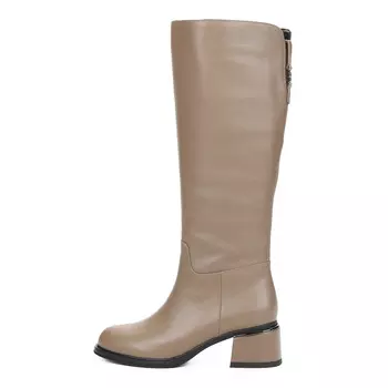 Темно-бежевые сапоги из гладкой кожи