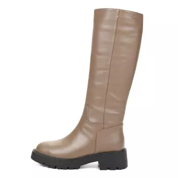 Темно-бежевые зимние сапоги из гладкой кожи