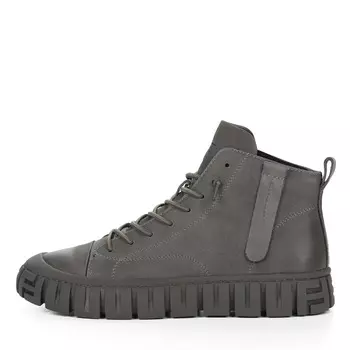 Темно-серые утепленные ботинки из нубука