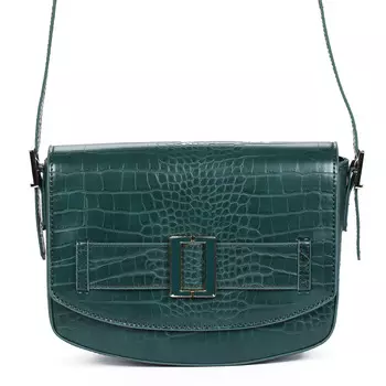 Темно-зеленая сумка мессенджер из экокожи