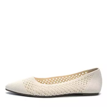 Текстильные балетки рисового цвета