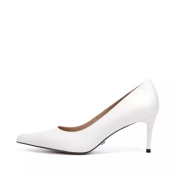 Туфли лодочки из кожи рисового цвета