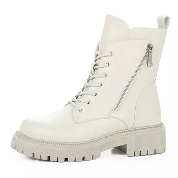 Утепленные ботинки из кожи рисового цвета