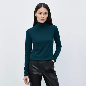 Водолазка женская изумрудная