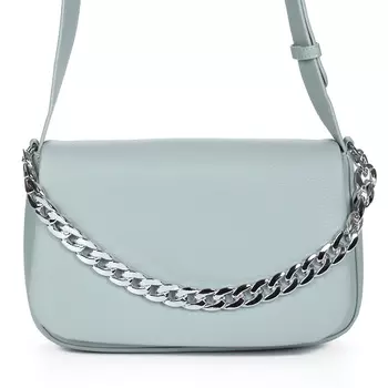 Зеленая сумка мессенджер из экокожи