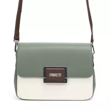 Зеленая сумка мессенджер из экокожи