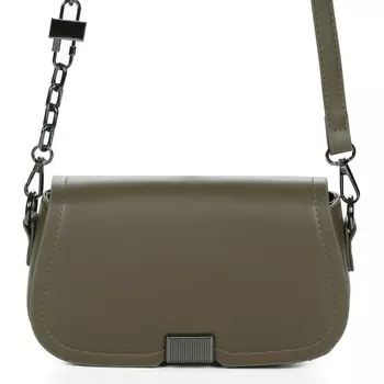 Зеленая сумка сэдл из экокожи