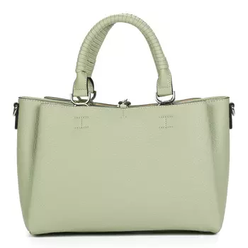 Зеленая сумка сэтчел из экокожи