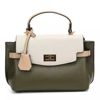 Зеленая сумка сэтчел из экокожи