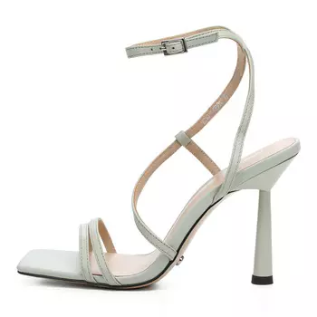 Зеленые босоножки из гладкой кожи