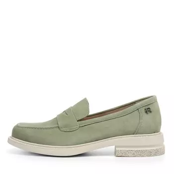 Зеленые лоферы из натурального велюра