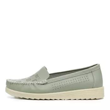 Зеленые мокасины из кожи