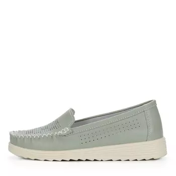 Зеленые мокасины из кожи