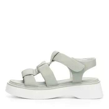 Зеленые сандалии из кожи на липучке