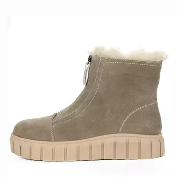 Зеленые утепленные ботинки из гидрофобного велюра