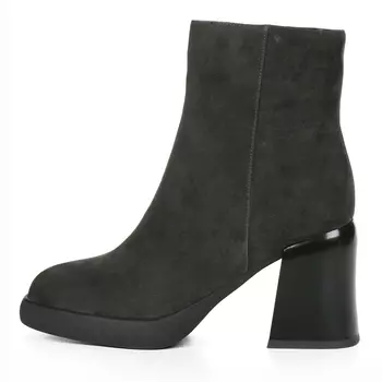 Зеленые зимние ботильоны из натурального велюра