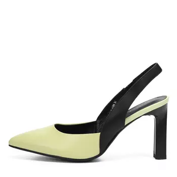 Желтые открытые туфли из гладкой кожи