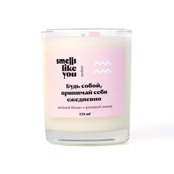 Ароматическая свеча "Водолей. Зелёный банан и розовый инжир", 225 мл