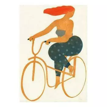 Арт-принт Somodernart "Велосипедистка" Полина Шутова, А3