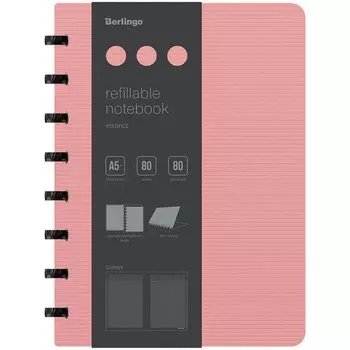 Бизнес-тетрадь Berlingo Steel&amp;Style, в клетку, на спирали, 80 листов, А5+, фламинго
