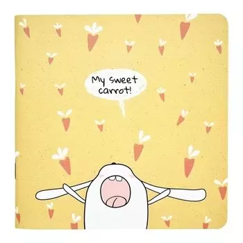 Блокнот Be Smart, коллекция Bunny, Морковки, нелинованный, 40 листов, 17 х 17 см