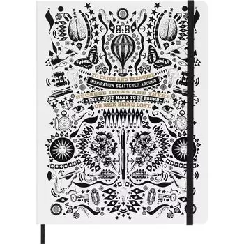 Блокнот для записей Moleskine Le Lorenzo Petrantio XLarge, 176 страниц, в линейку, черно-белый
