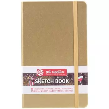Блокнот для зарисовок Art Creation , 140г/кв.м, 13 х 21 см, 80 листов, твердая обложка, белое золото (металлик)