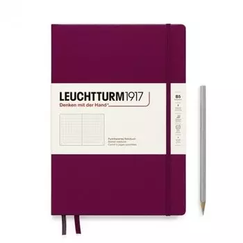 Блокнот Leuchtturm1917, в точку, 109 листов, В5, красный портвейн