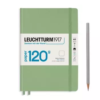Блокнот Leuchtturm Edition, нелинованный, зеленый шалфей, 203 страницы, твердая обложка, А5