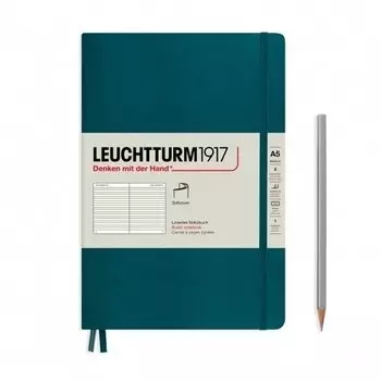 Блокнот Leuchtturm Medium, 61 лист, в линейку, зеленый океан, А5