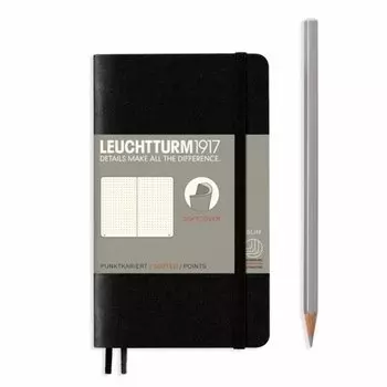 Блокнот Leuchtturm Pocket, 61 лист, в точку, черный, А6