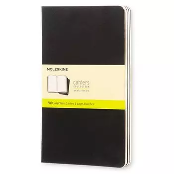 Блокнот Moleskine Cahier Journal Large, 130 х 210 мм, обложка картон, 80 страниц, нелинованный, черный