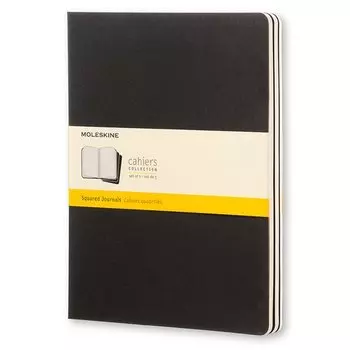 Блокнот Moleskine Cahier Journal XLarge, 190 х 250 мм, обложка картон, 120 страниц, клетка, черный