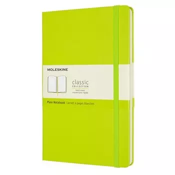 Блокнот Moleskine Classic Large, 130 х 210 мм, 240 страниц, нелинованный, твердая обложка, лайм