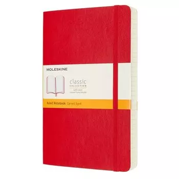 Блокнот Moleskine Classic Soft Expanded Large, 130 х 210 мм, 400 страниц, линейка, мягкая обложка, красный