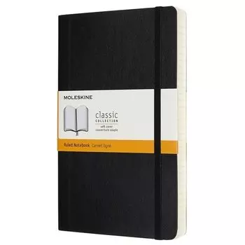 Блокнот Moleskine Classic Soft Expanded Large, 200 листов, в линейку, 13 х 21 см, черный