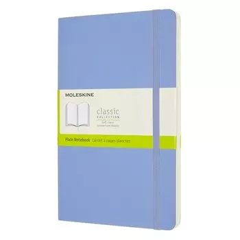 Блокнот Moleskine Classic Soft Large, 130 х 210 мм, 192 страниц, нелинованный, мягкая обложка, голубая гортензия