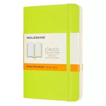 Блокнот Moleskine Classic Soft Pocket, 90 х 140 мм, 192 страниц, линейка, мягкая обложка, лайм