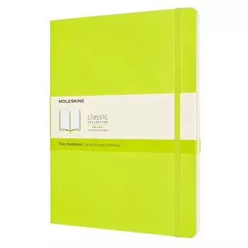 Блокнот Moleskine Classic Soft XLarge, 190 х 250 мм, 192 страниц, нелинованный, мягкая обложка, лайм